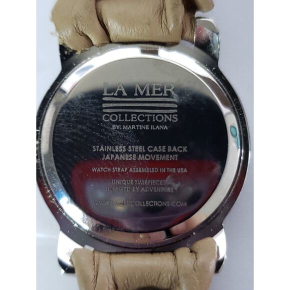 La Mer Collections women's watch. Wrap around cream band with silver accents - Picture 8 of 9